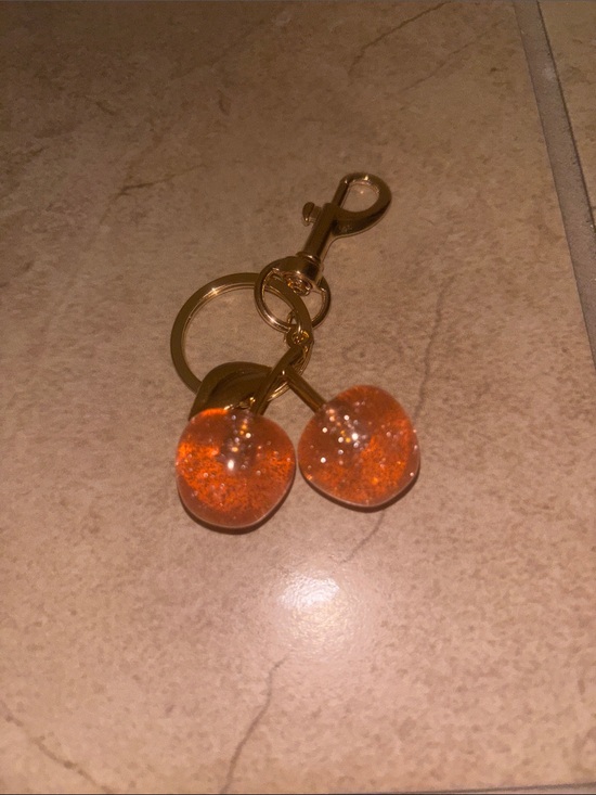 Accessories - Cherry Keychain Charm in Sparkling Amber